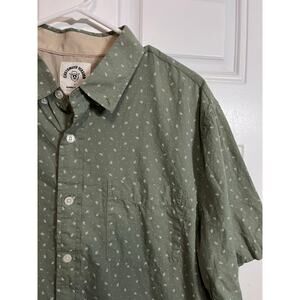 Dubinik Olive Green Micro Print Button Up Shirt Mens Large Casual Outdoors